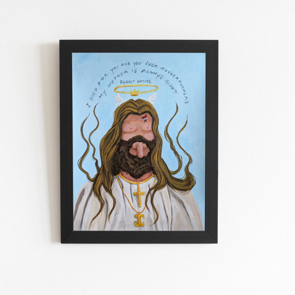 Surrealistic portrait of Jesus Christ