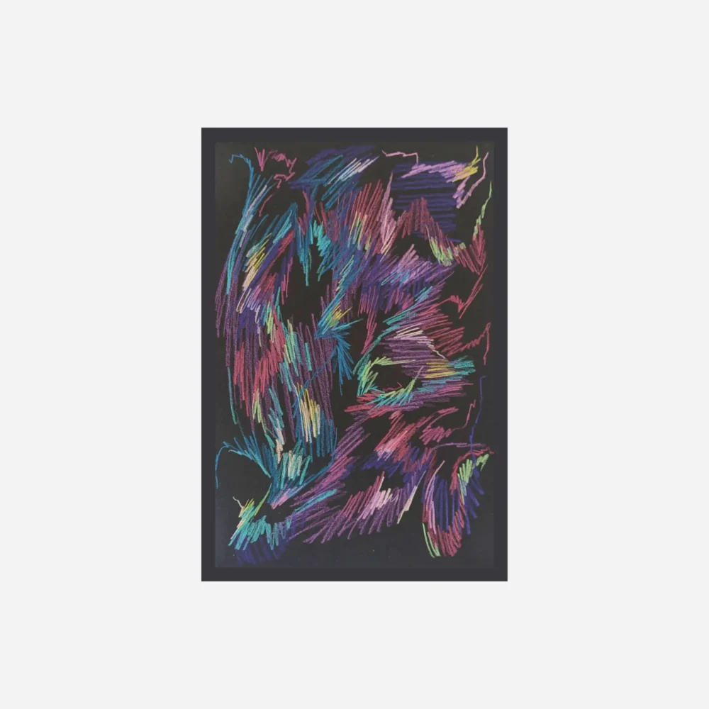 abstract artwork with coloured pencils
