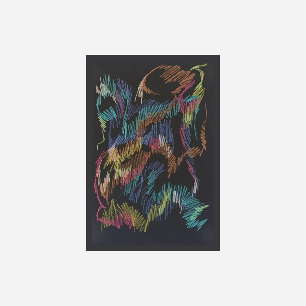 abstract artwork with coloured pencils