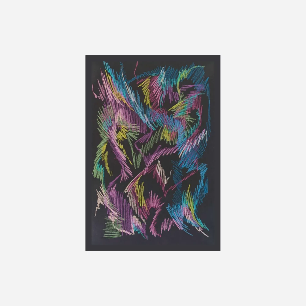 abstract artwork with coloured pencils