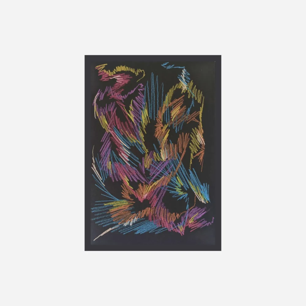 abstract artwork with coloured pencils