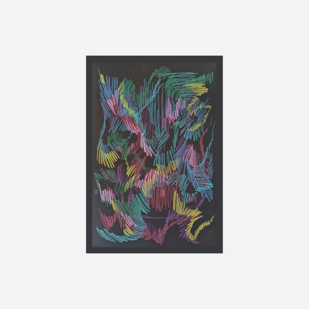 abstract artwork with coloured pencils