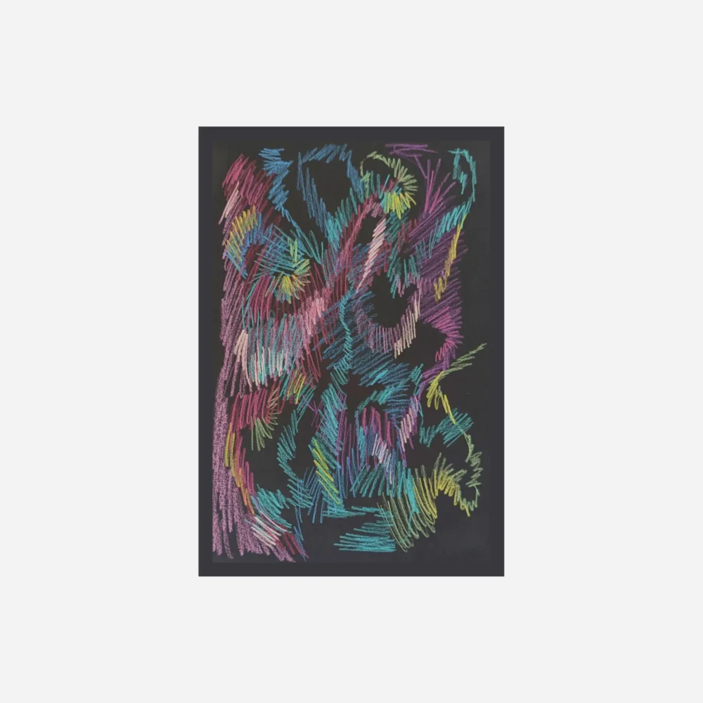 abstract artwork with coloured pencils